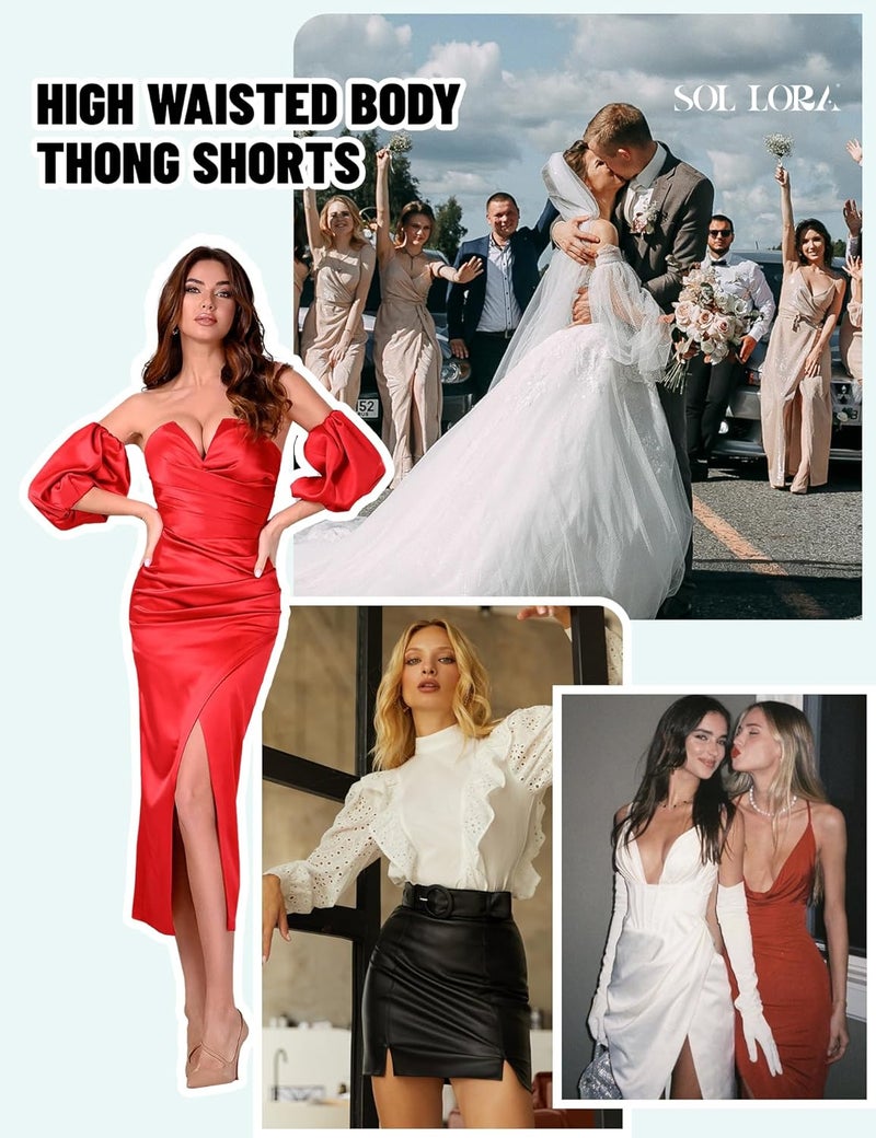 SOL LORA Thong Shapewear for Women Tummy Control High Waisted Body Shaper Underwear Seamless Shaping Panties - Image 5